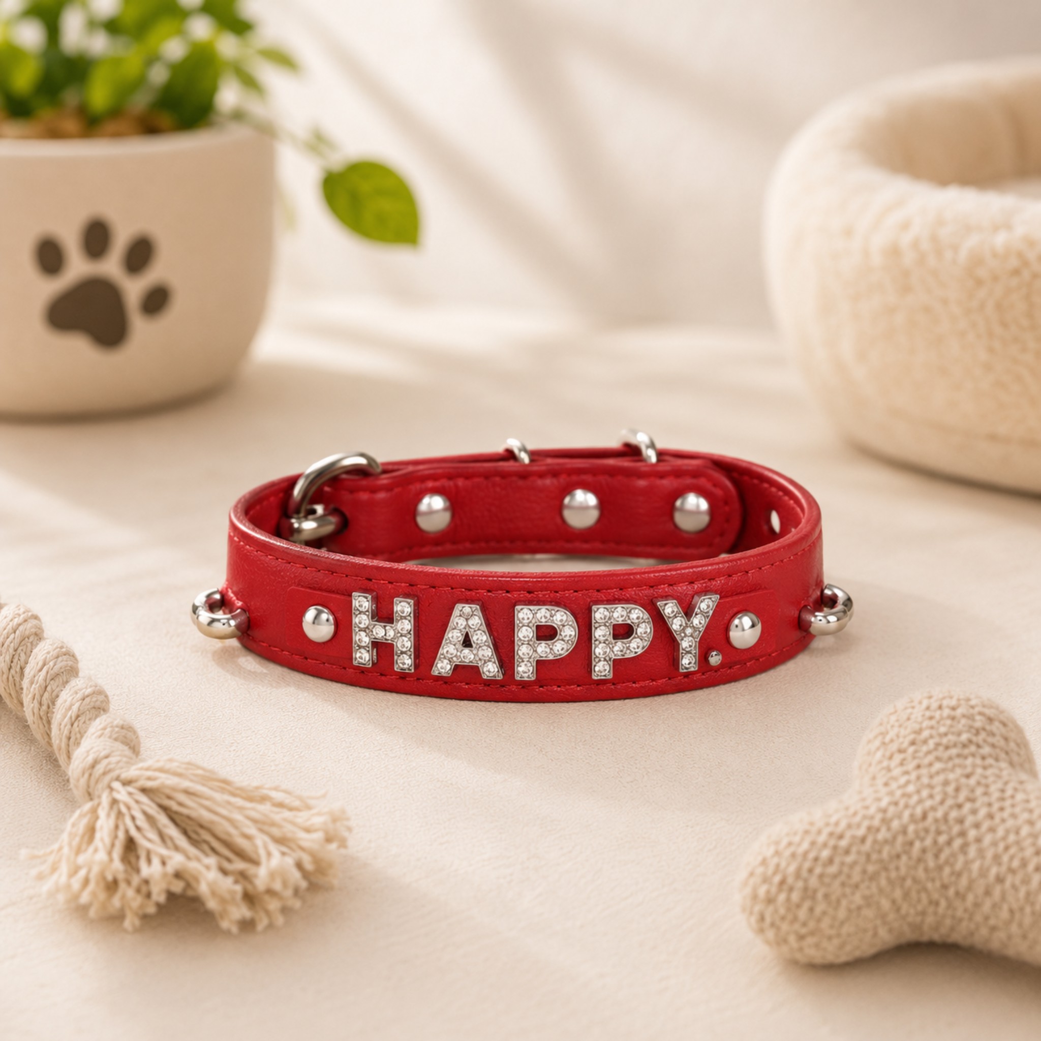 Collare Personalizzato in Ecopelle per Animali